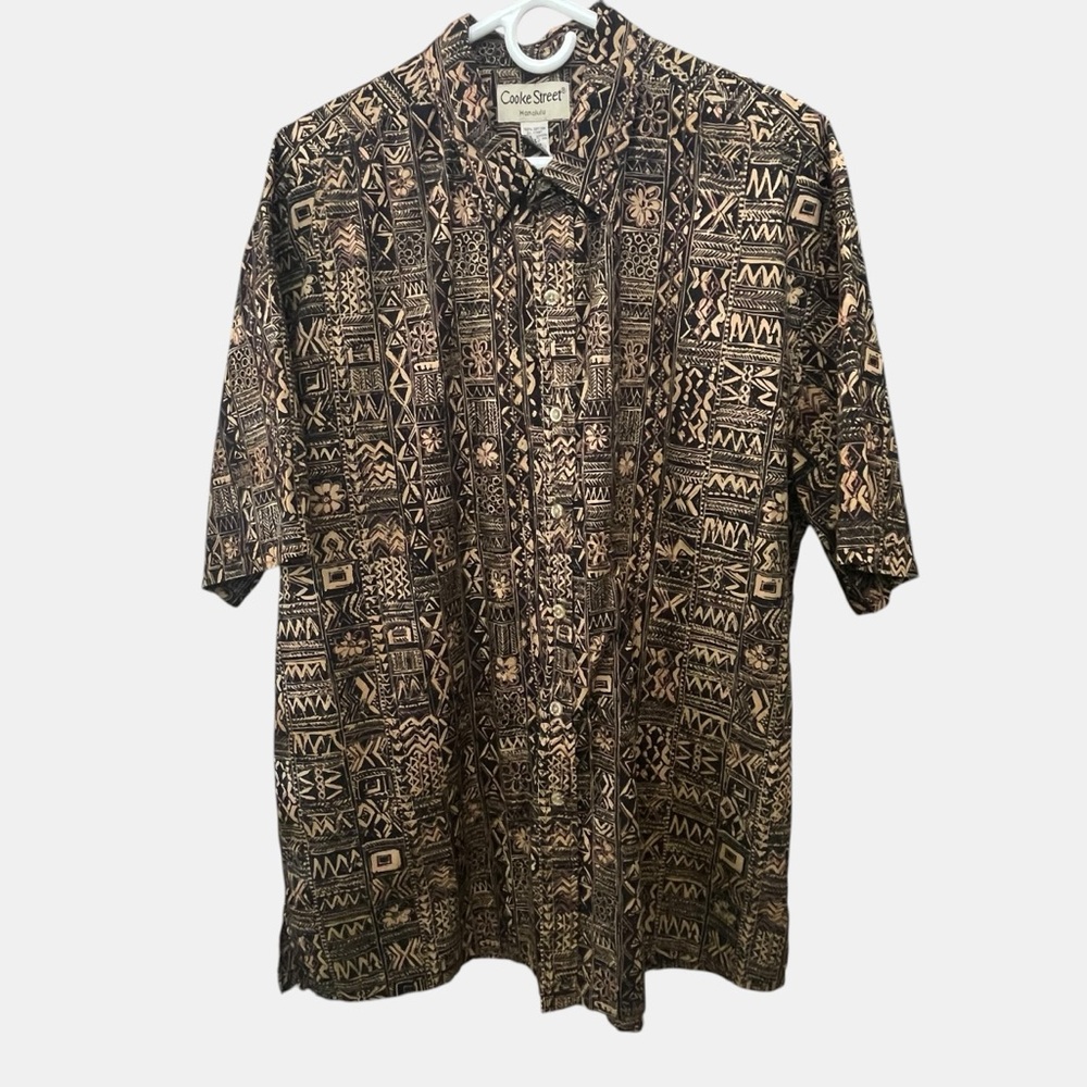 Cooke Street Shirt Mens 2XL XXL Hawaiian Tropical Tribal Short Sleeve Button Up